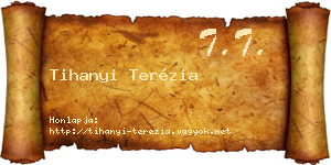 Tihanyi Terézia névjegykártya